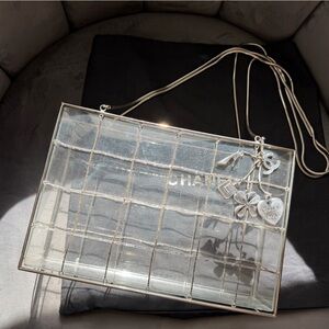 Chanel Lucite and CC charm beaded clutch bag collectors edition